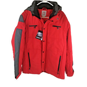 Avalanche outdoor company Men's coat Ski Jacket NEW Red Gray Detachable Hood